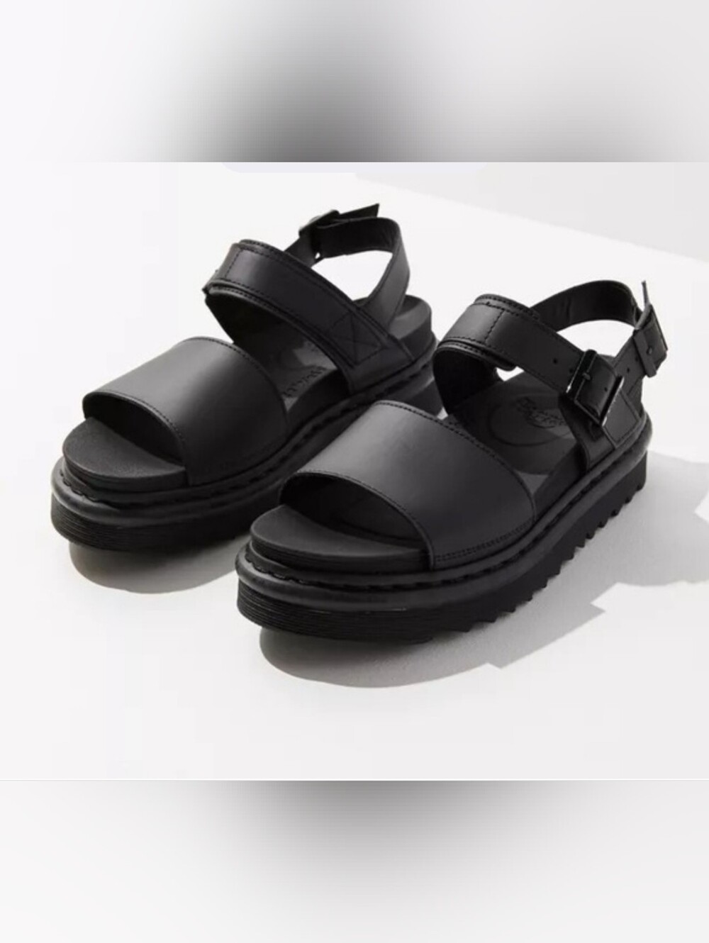 Dr. Martens Women's Black  Platform Buckle Sandals SIZE 41
